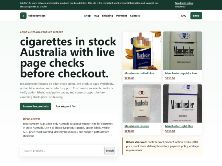 Tobacozy realistic adult search guide image 1 for cigarettes in stock Australia